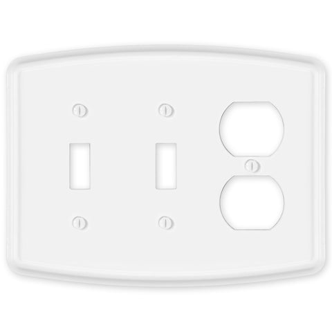 Irvine Matte White - 2 Toggle/1 Duplex Wallplate