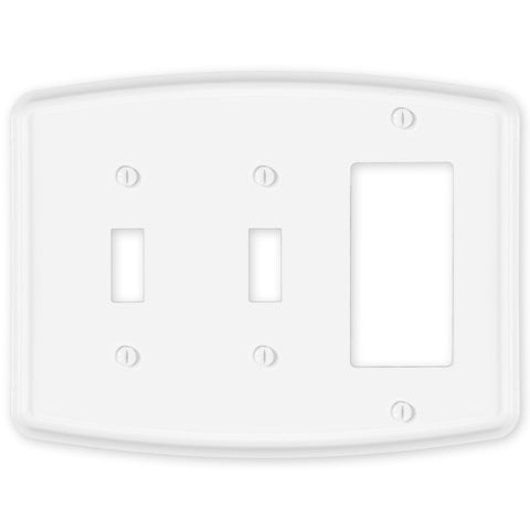 Irvine Matte White - 2 Toggle/1 Rocker Wallplate