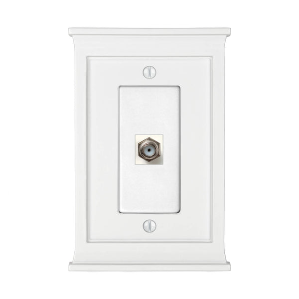 Mantel White Composite - 1 Cable Jack Wallplate