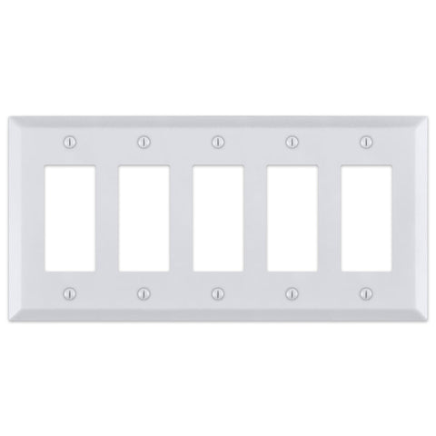 Century Bright White - 5 Rocker Wallplate