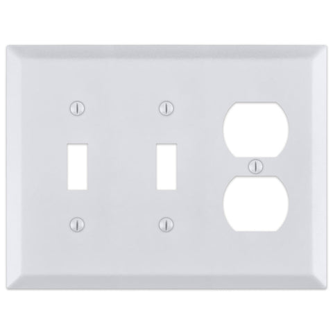 Century Bright White - 2 Toggle/1 Duplex Wallplate