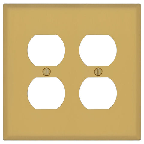 Oxford Brushed Gold - 2 Duplex Wallplate
