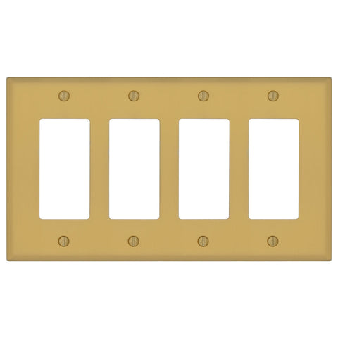 Oxford Brushed Gold - 4 Rocker Wallplate