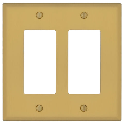 Oxford Brushed Gold - 2 Rocker Wallplate