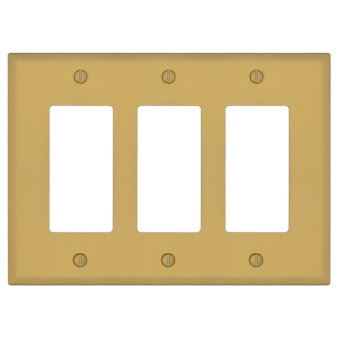 Oxford Brushed Gold - 3 Rocker Wallplate