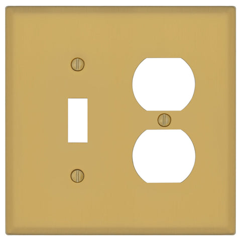 Oxford Brushed Gold - 1 Toggle/1 Duplex Wallplate