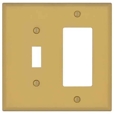 Oxford Brushed Gold - 1 Rocker/1 Duplex Wallplate