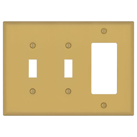 Oxford Brushed Gold - 1 Toggle/1 Rocker Wallplate