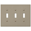 Elan Brushed Bronze Cast - 3 Toggle Wallplate