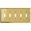 Century Polished Brass Steel - 5 Toggle Wallplate