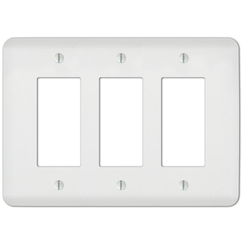 Capri Paintable White - 3 Rocker Wallplate