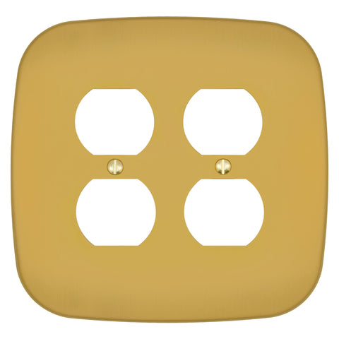 Fresno Brushed Gold - 2 Duplex Wallplate