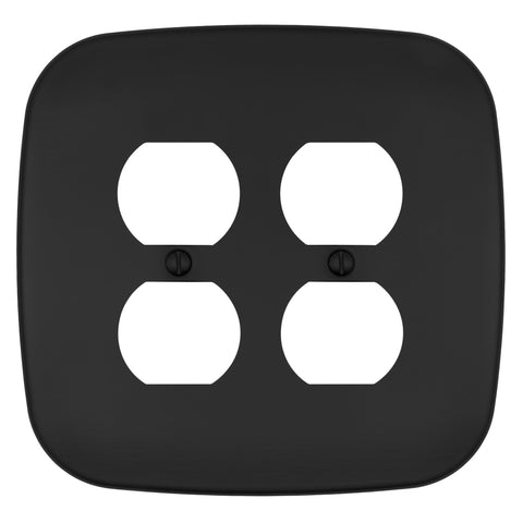 Fresno Matte Black - 2 Duplex Wallplate