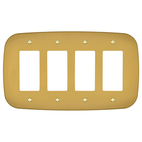 Fresno Brushed Gold - 4 Rocker Wallplate