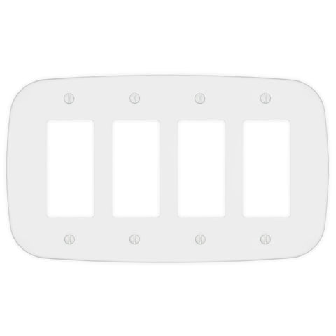 Fresno Matte White - 4 Rocker Wallplate
