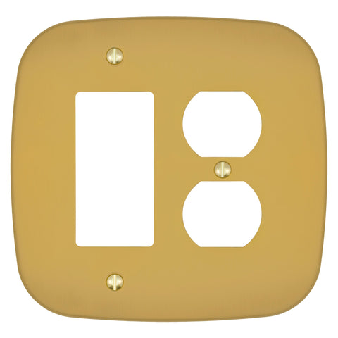 Fresno Brushed Gold - 1 Rocker/1 Duplex Wallplate