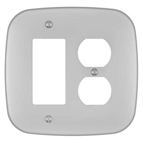 Fresno Satin Nickel - 1 Rocker/1 Duplex Wallplate