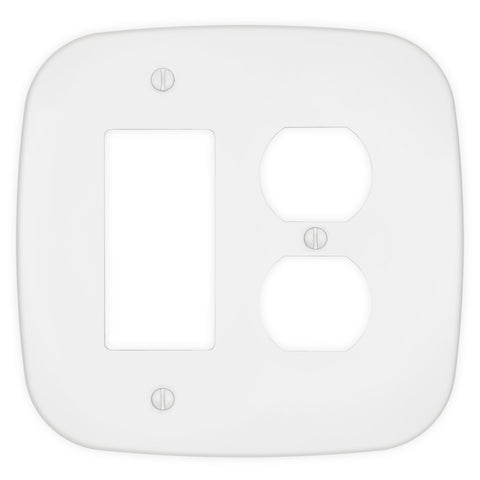 Fresno Matte White - 1 Rocker/1 Duplex Wallplate