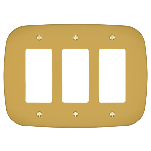 Fresno Brushed Gold - 3 Rocker Wallplate