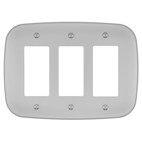 Fresno Satin Nickel - 3 Rocker Wallplate