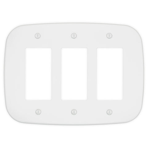 Fresno Matte White - 3 Rocker Wallplate
