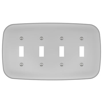 Fresno Satin Nickel - 4 Toggle Wallplate