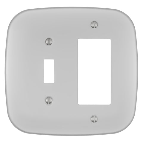 Fresno Satin Nickel - 1 Toggle/1 Rocker Wallplate