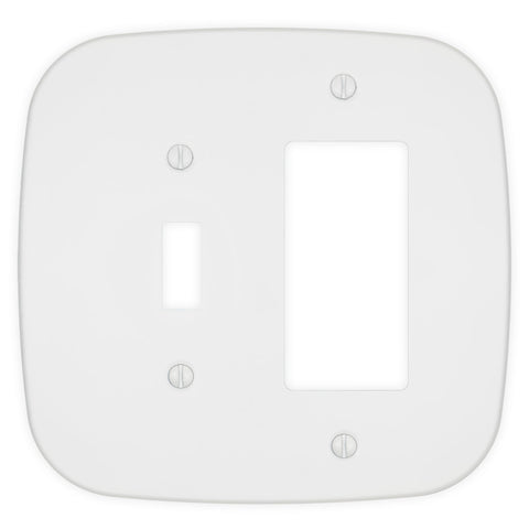 Fresno Matte White - 1 Toggle/1 Rocker Wallplate