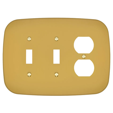 Fresno Brushed Gold - 2 Toggle/1 Duplex Wallplate