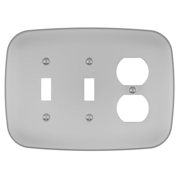 Fresno Satin Nickel - 2 Toggle/1 Duplex Wallplate