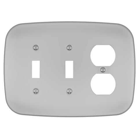 Fresno Satin Nickel - 2 Toggle/1 Duplex Wallplate