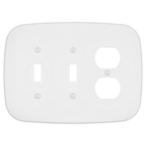 Fresno Matte White - 2 Toggle/1 Duplex Wallplate