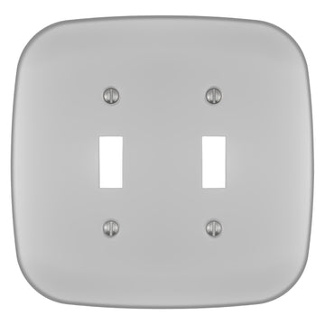 Fresno Satin Nickel - 2 Toggle Wallplate