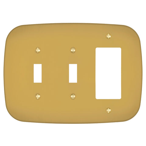 Fresno Brushed Gold - 2 Toggle/1 Rocker Wallplate