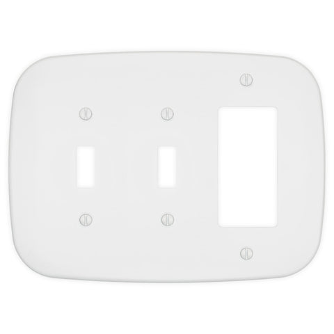 Fresno Matte White - 2 Toggle/1 Rocker Wallplate
