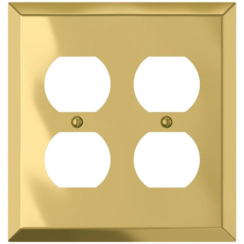 Century Polished Brass Steel - 2 Duplex Wallplate