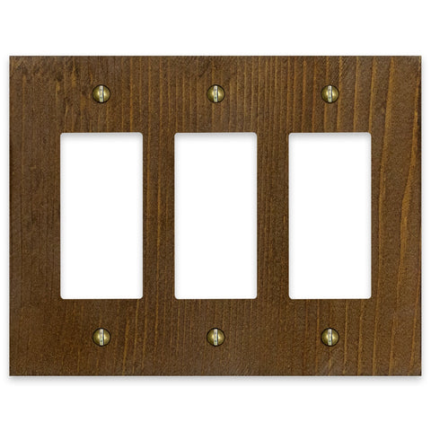 Montana Rustic Brown - 3 Rocker Wallplate
