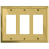 Century Polished Brass Steel - 3 Rocker Wallplate