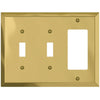 Century Polished Brass Steel - 2 Toggle / 1 Rocker Wallplate