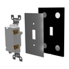 Screwless Oversized Brushed Black - 2 Rocker Wallplate