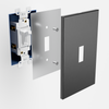 Screwless Brushed Gray - 2 Toggle Wallplate