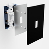 Screwless Brushed Black - 3 Toggle Wallplate