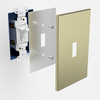 Screwless Brushed Gold - 3 Rocker Wallplate