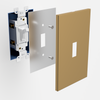 Screwless Copper - 1 Toggle/1 Rocker Wallplate