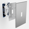 Screwless Oversized Stainless Steel - 3 Rocker Wallplate