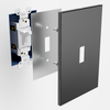 Screwless Oversized Brushed Gray - 1 Toggle Wallplate