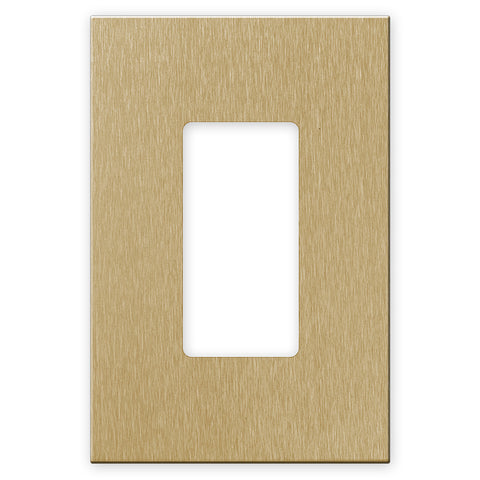Screwless Oversized Brushed Gold - 1 Rocker Wallplate