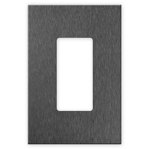 Screwless Oversized Brushed Gray - 1 Rocker Wallplate