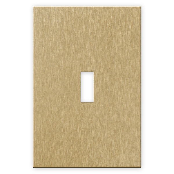 Screwless Oversized Brushed Gold - 1 Toggle Wallplate