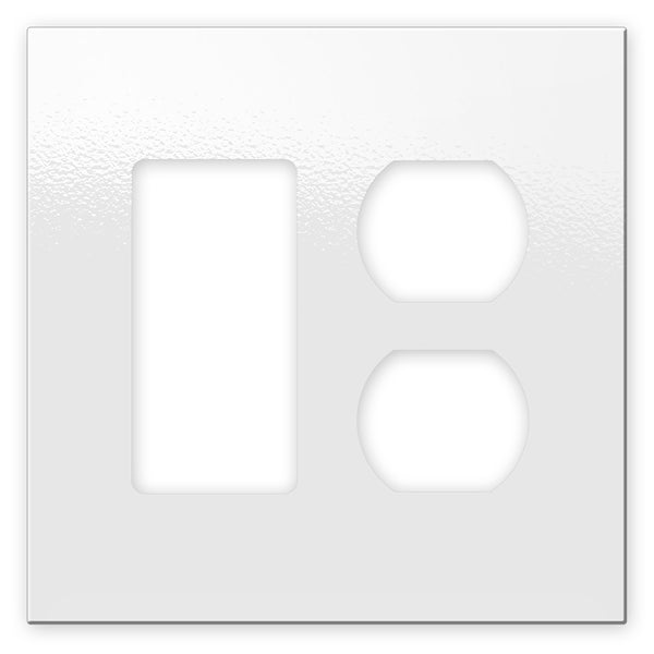 Screwless White - 1 Rocker/1 Duplex Wallplate